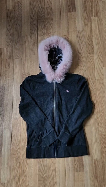 Fur Zip Up Hoodie